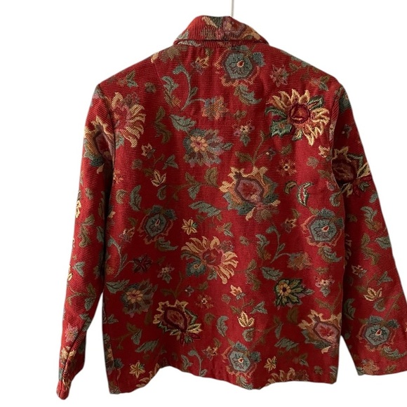 Chicos Design Tapestry Paisley Embroidered Corduroy Jacket- Floral Boho Size 1/S - Picture 3 of 13